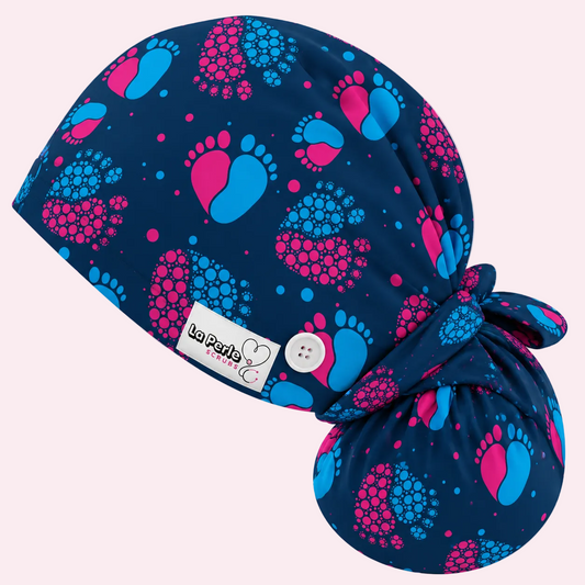 Ponytail Cap - Baby Feet Blue
