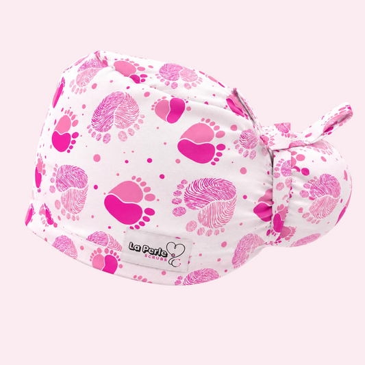 Bun Cap - Baby Feet Print
